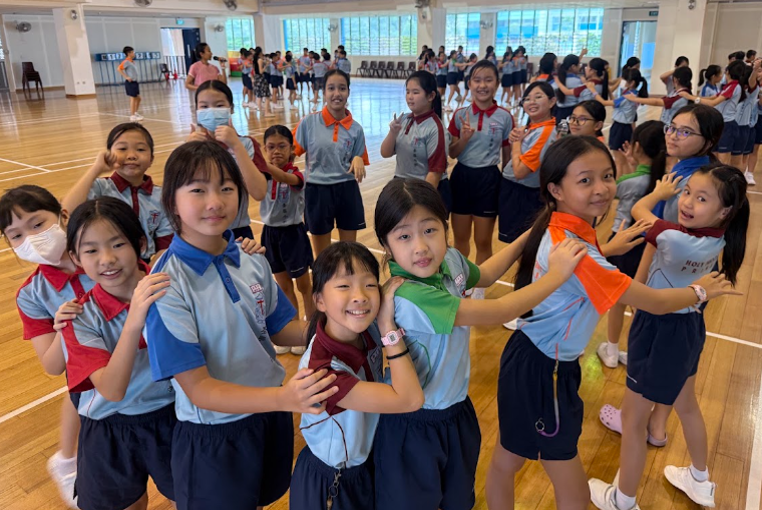 Group activities inside school hall